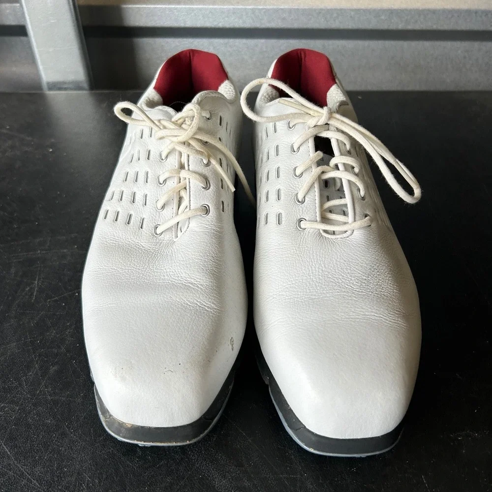 Nike Sport Performance White Leather Golf Shoes 314830-111 Mens Size 10